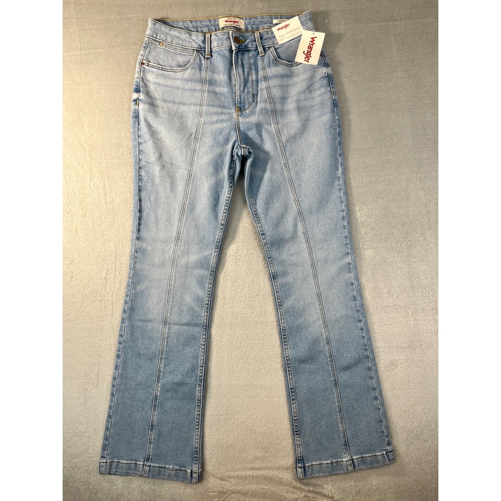 Wrangler Seamed Bootcut Jeans Women 10/30x30 Light Wash New High Rise Bold Boot